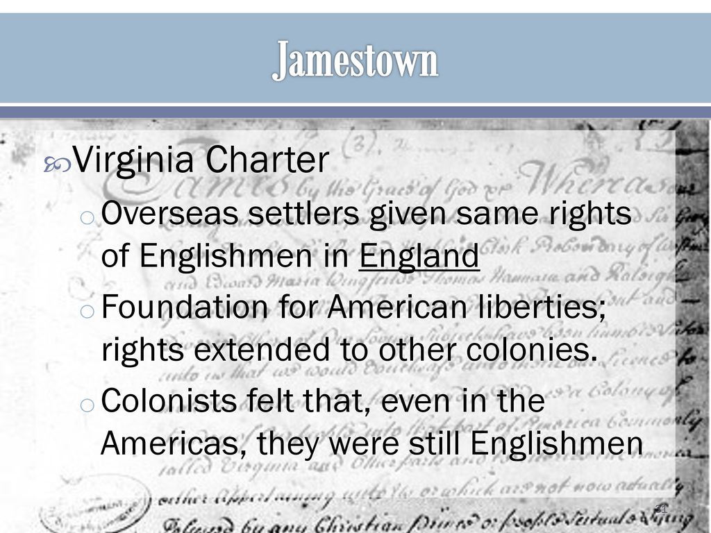 Contact Europeans and Amerindians ppt download Charter Definition Jamestown