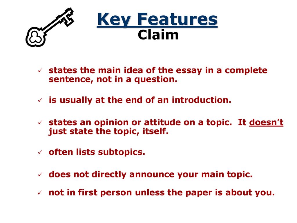 The Claim (Thesis Statement) - ppt download