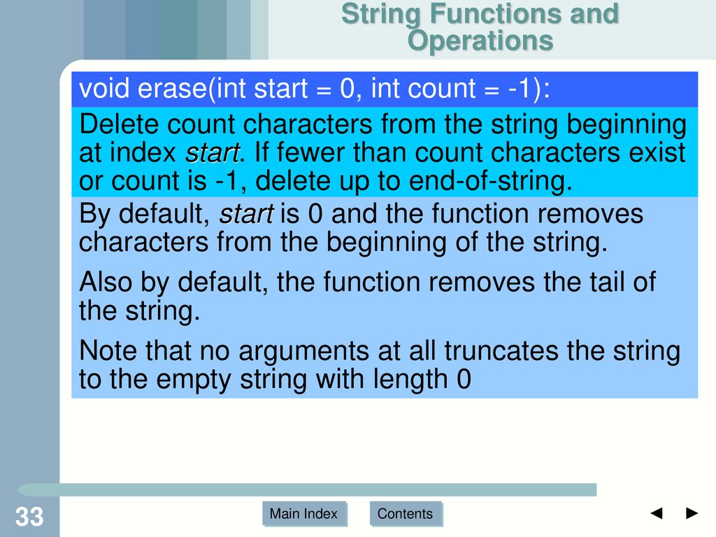 String Functions and Operations