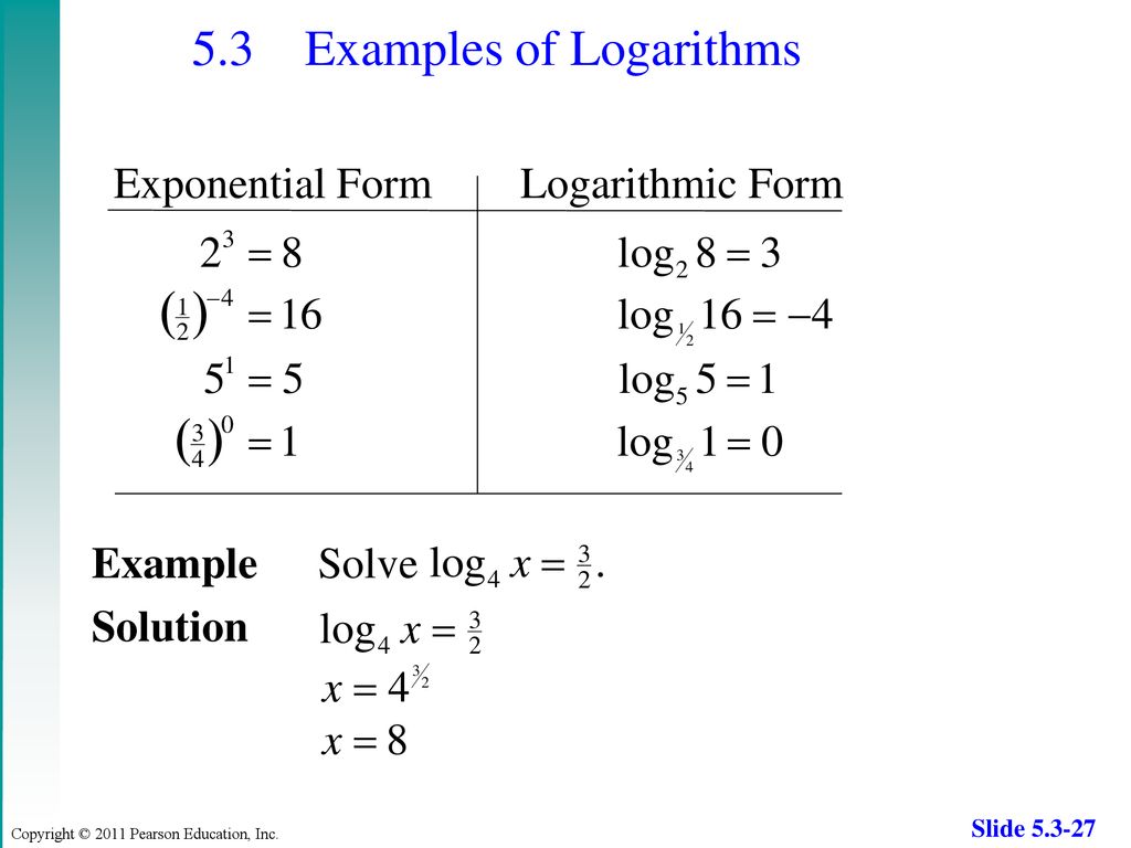 5.3 Examples of Logarithms