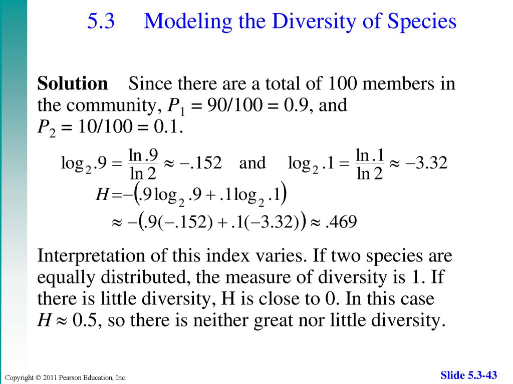 5.3 Modeling the Diversity of Species