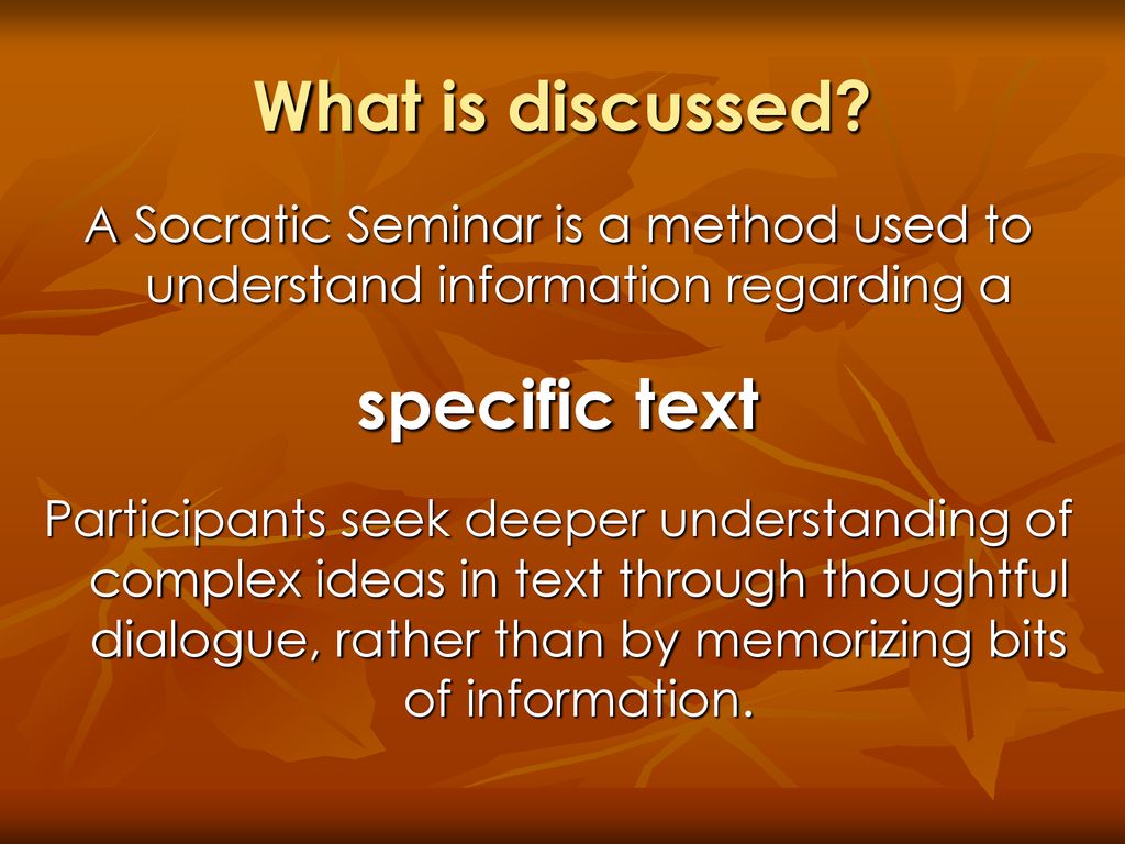 Socratic Seminars. - ppt download