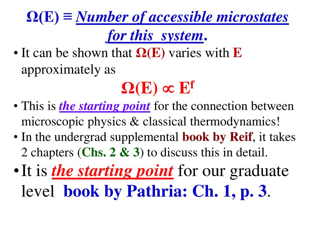 Quick Review Of Some Results From Microscopic Statistical Physics Ppt Download