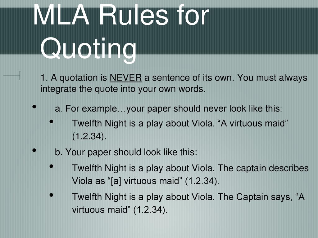 MLA: Quoting and In-text Citations - ppt download