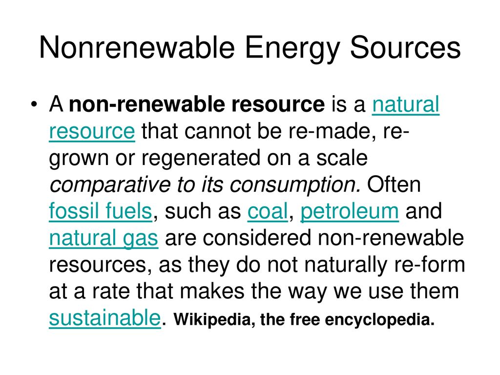 non renewable energy sources coal