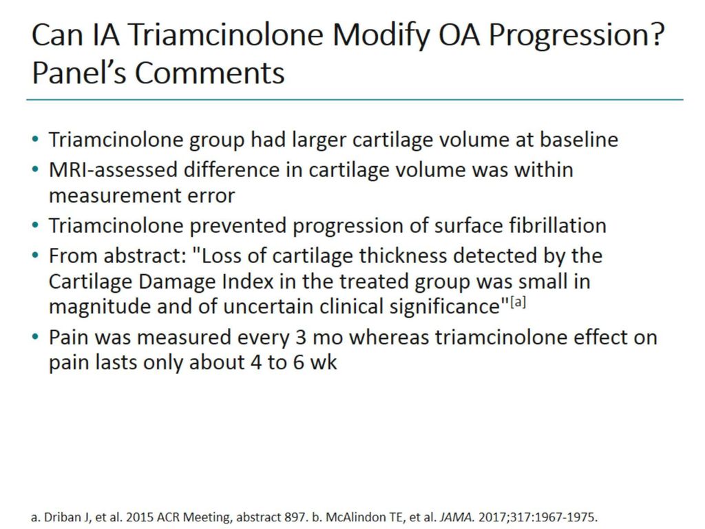 Can IA Triamcinolone Modify OA Progression Panel’s Comments