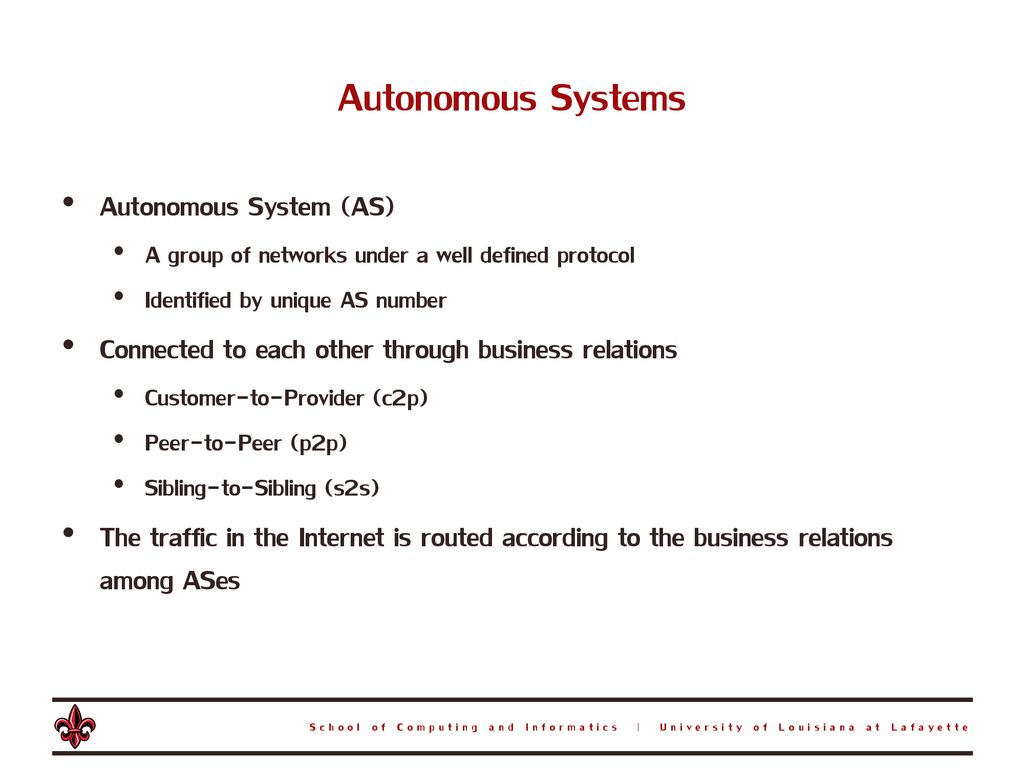 The Internet: A System of Interconnected Autonomous Systems - ppt download