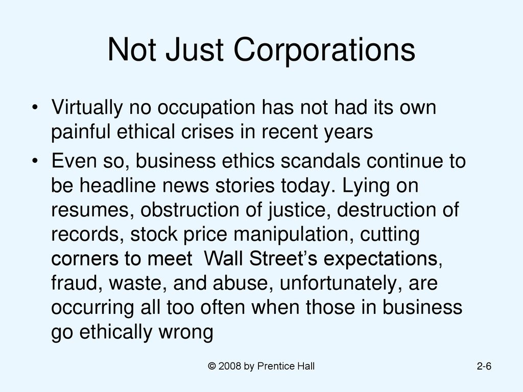 Human Resource Management Chapter 2 Business Ethics and Corporate