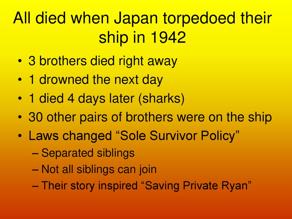 All died when Japan torpedoed their ship in 1942