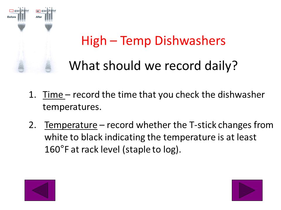 Dishwasher Temperature Chart