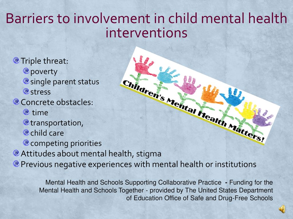 Barriers to involvement in child mental health interventions
