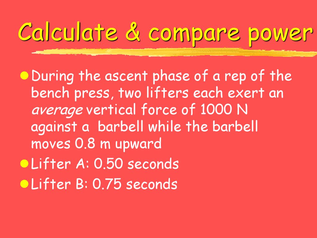 Calculate & compare power