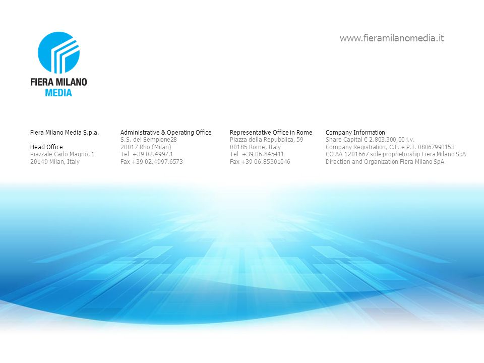 Fiera Milano Media Company profile - ppt download