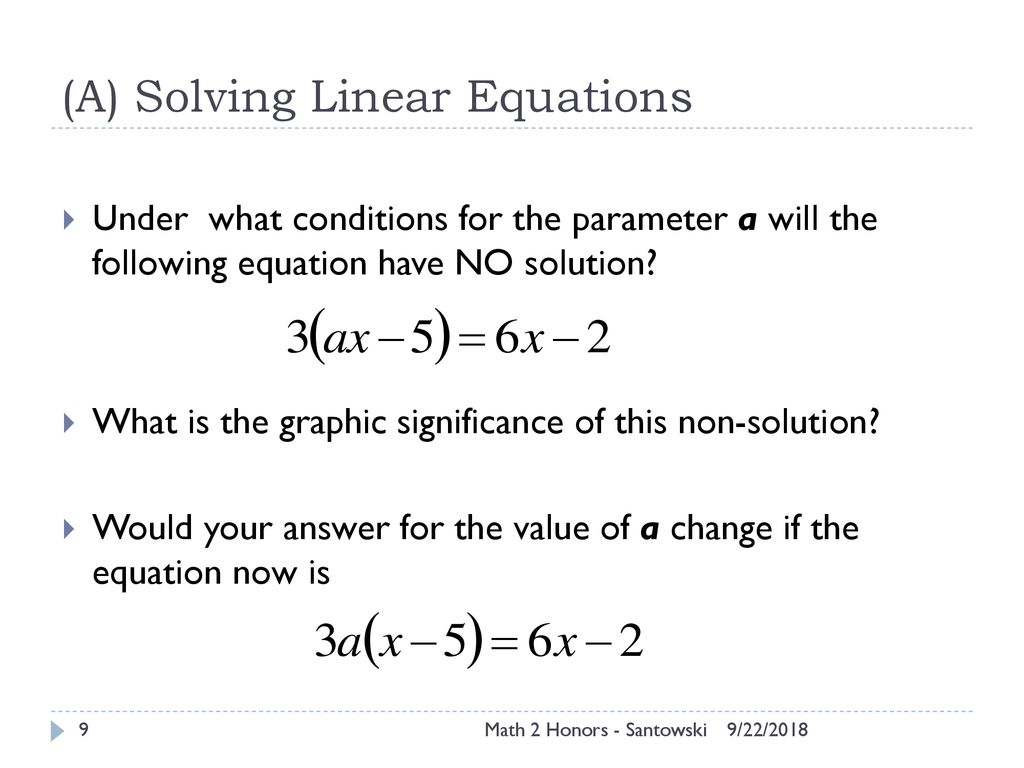 Lesson 3 – 1.6/1.7 – Linear Equations & Inequalities - ppt download