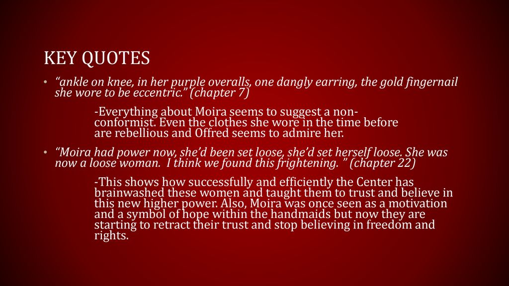 Moira S Purpose In The Handmaid S Tale Ppt Download