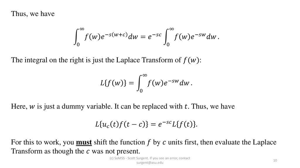 Laplace Transforms Of Discontinuous Forcing Functions Ppt Download