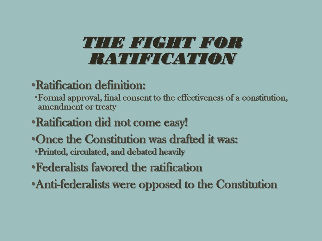 Ratification meaning
