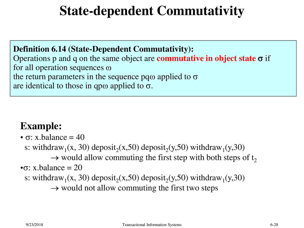 State-dependent Commutativity