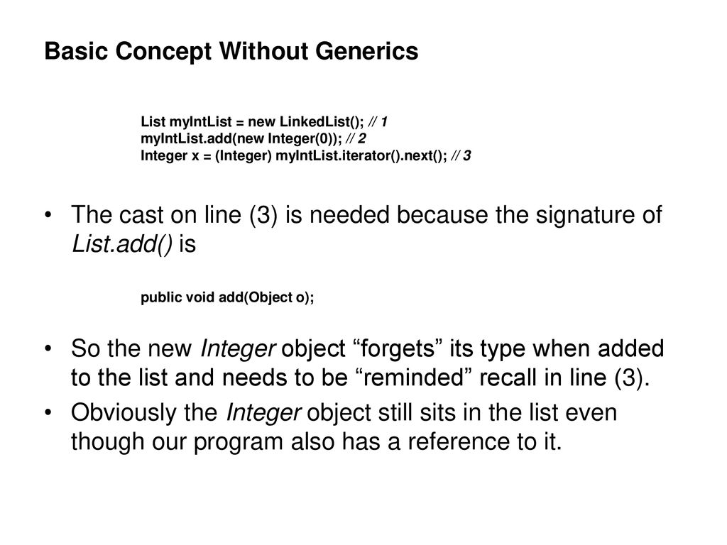 Basic Concept Without Generics