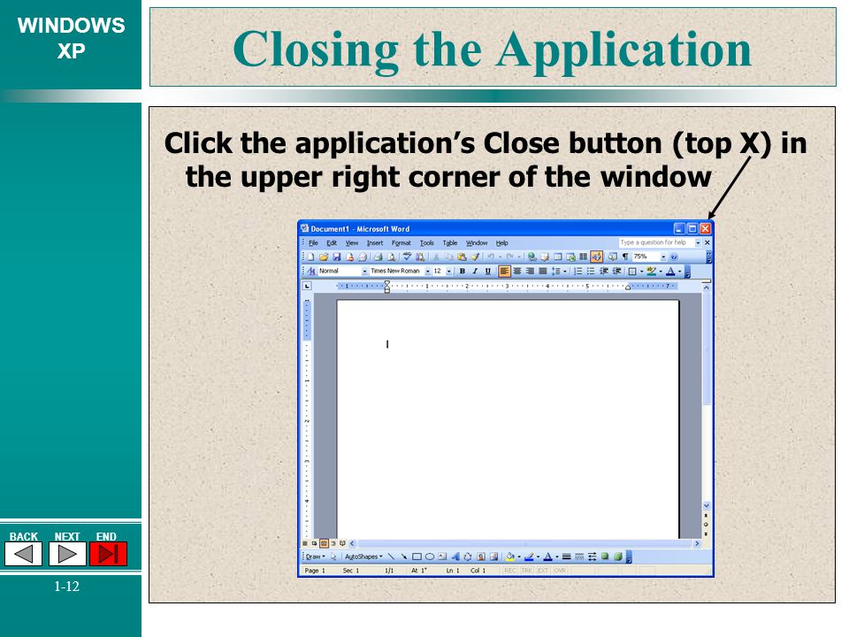 Closing the Application