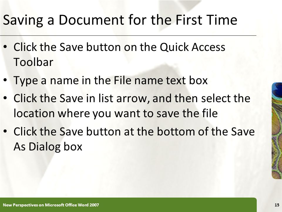 Saving a Document for the First Time