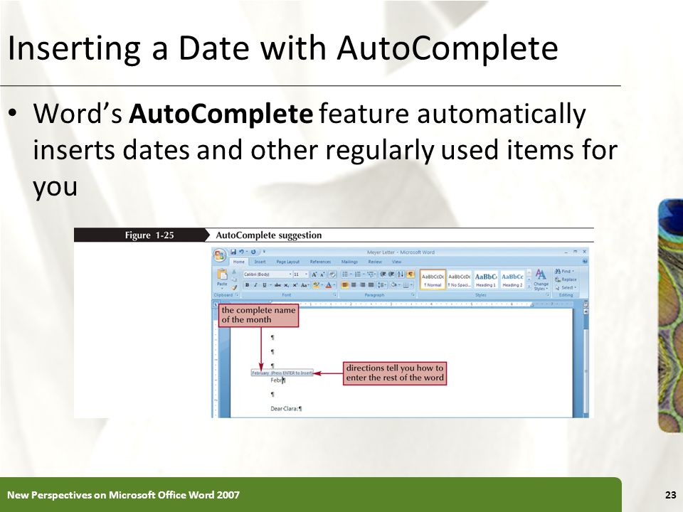 Inserting a Date with AutoComplete
