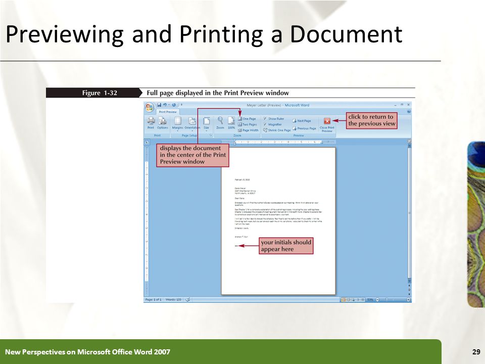 Previewing and Printing a Document