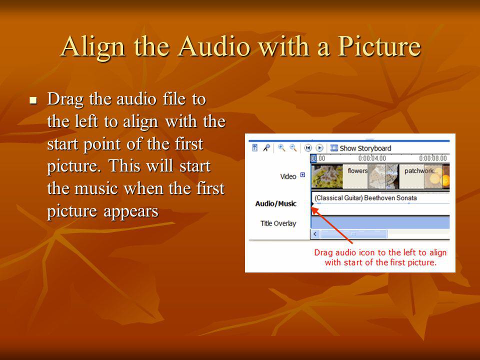 Align the Audio with a Picture