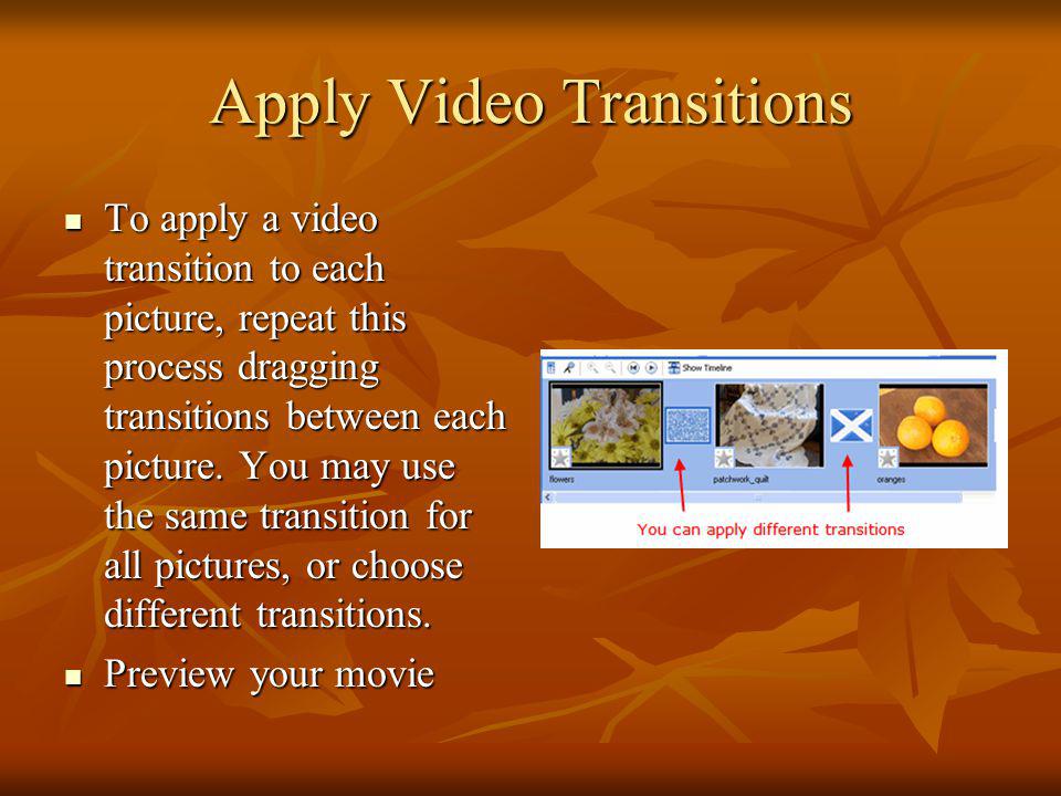 Apply Video Transitions