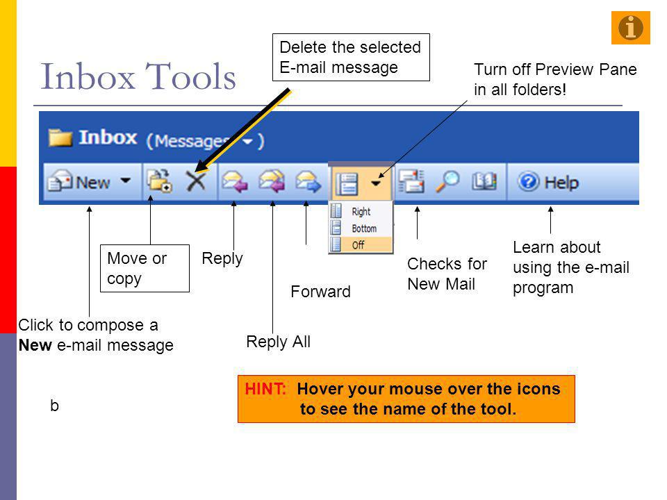 Inbox Tools Delete the selected  message