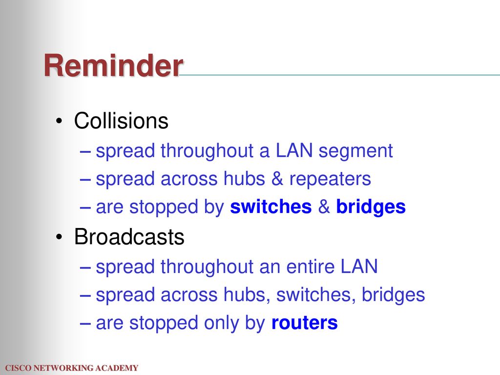 Broadcast and collision domains ppt download