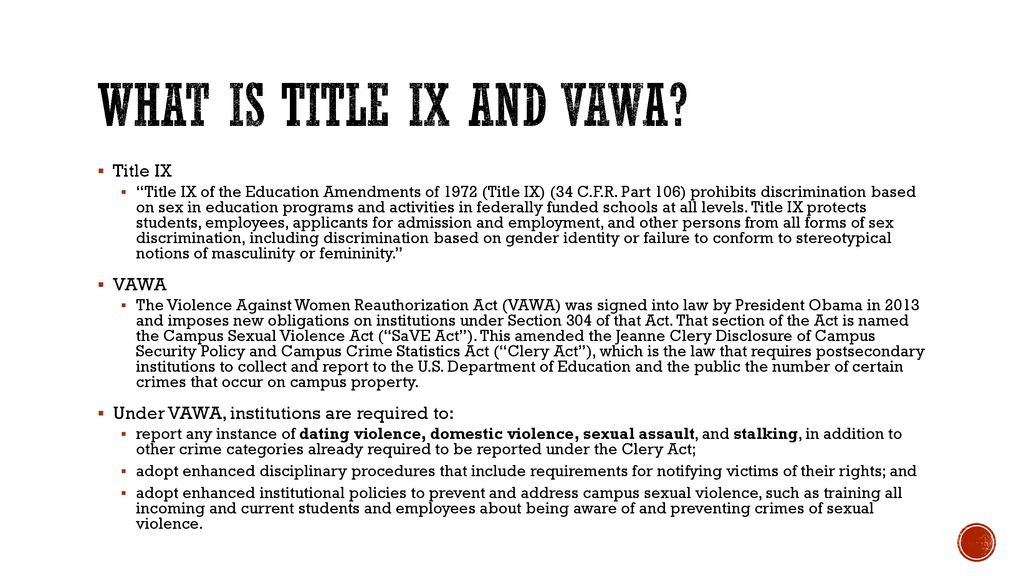 Title IX And Campus Save Act On Campus - Ppt Download