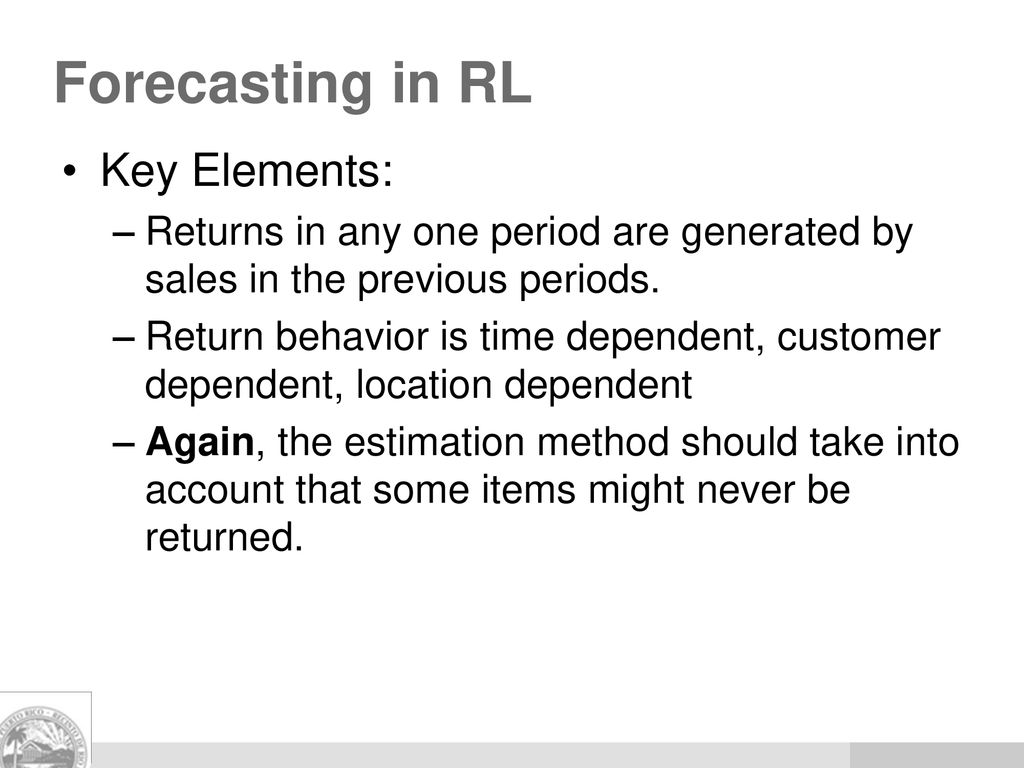 Forecasting in RL Key Elements: