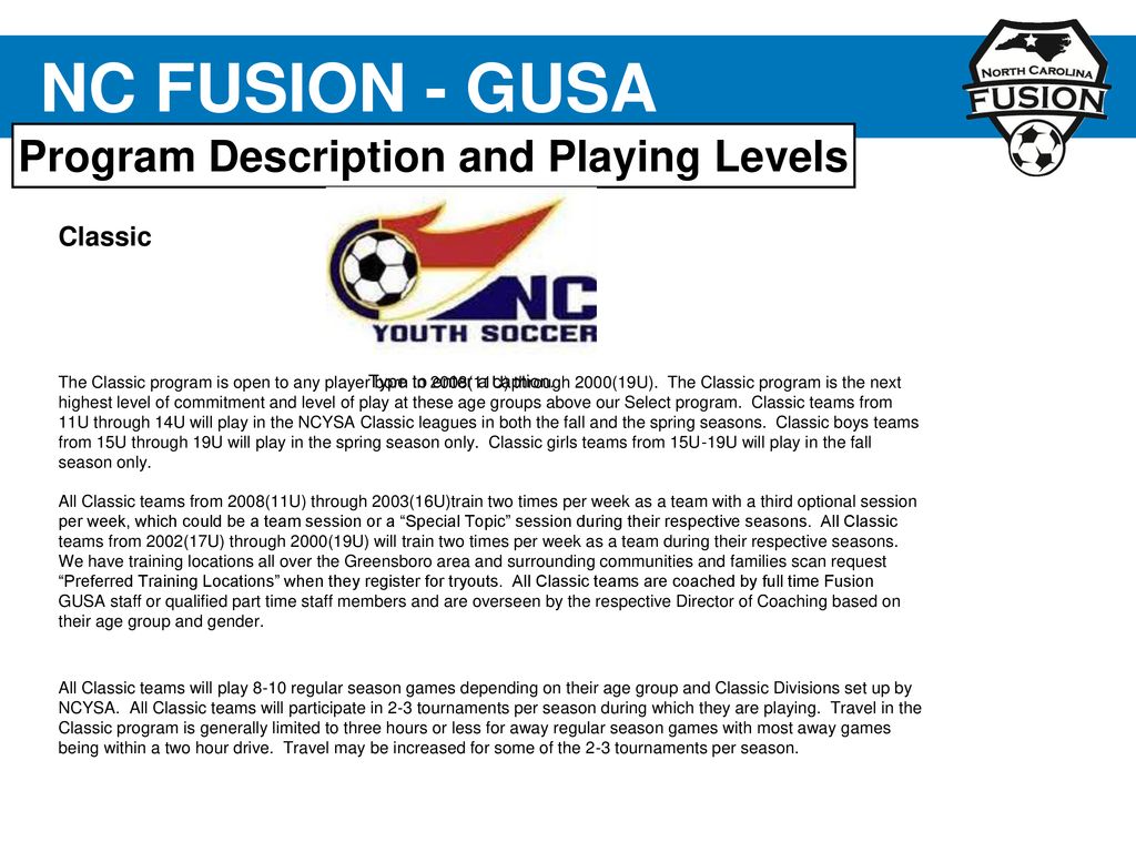 Program Descriptions and Playing Levels ppt download