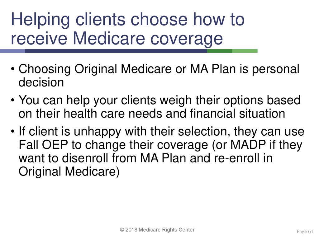 Helping clients choose how to receive Medicare benefits - ppt download