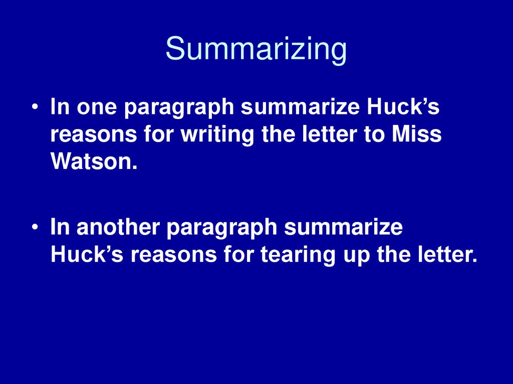 Huck finn ch 31 summarizing ppt download