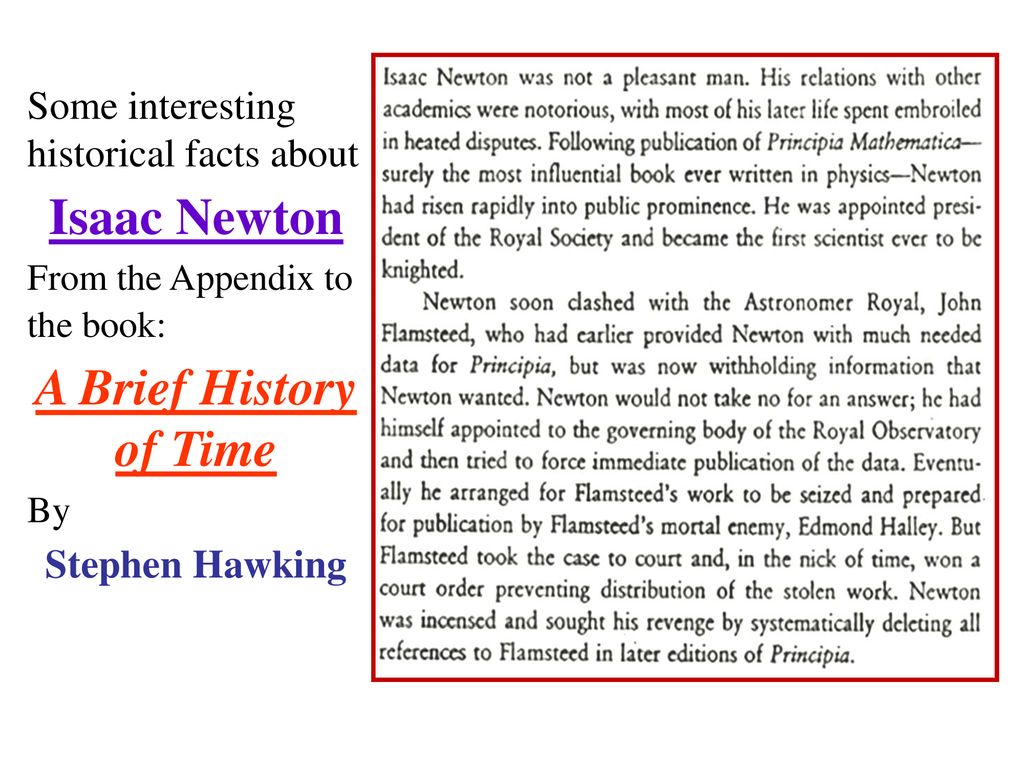 Isaac Newton A Brief History of Time