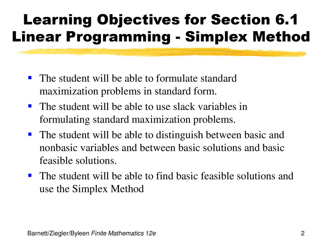 Learning Objectives for Section 6