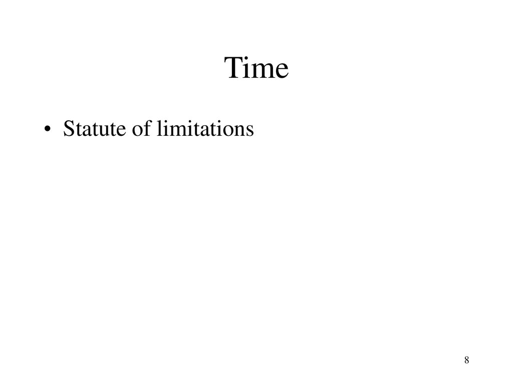 Time Statute of limitations