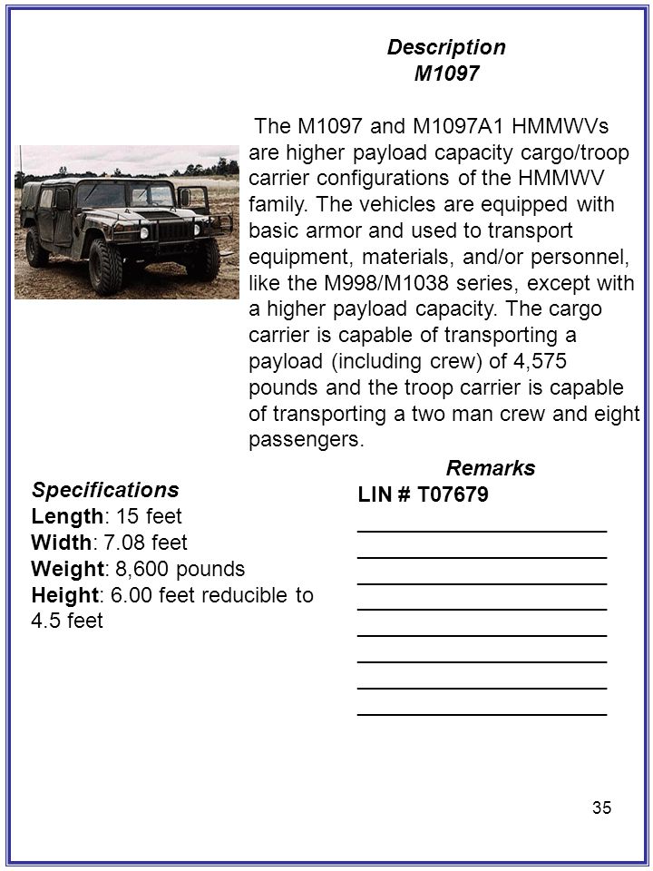 NOS HMMWV D BEAM M998 M1038 M1025 M1151 M1114 Humvee