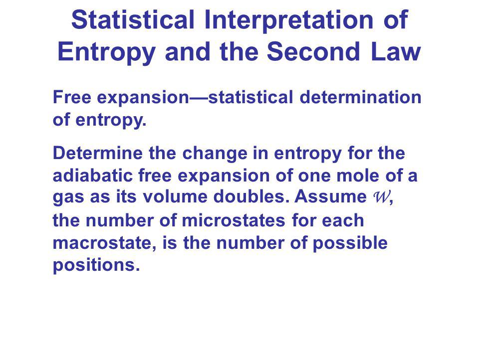 Statistical Interpretation of Entropy and the Second Law
