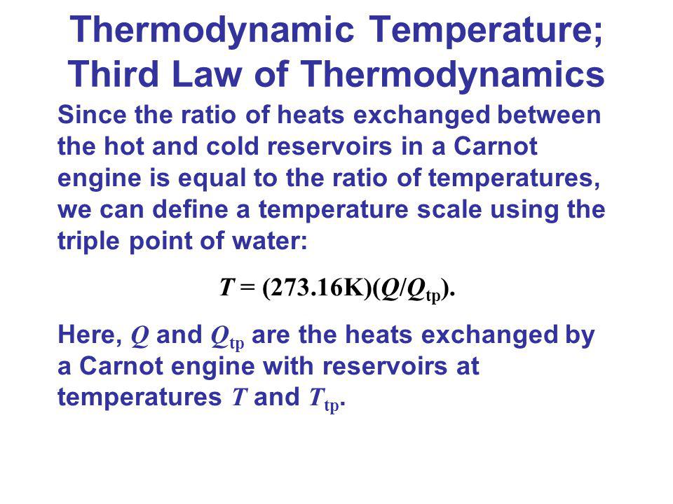 Thermodynamic Temperature; Third Law of Thermodynamics