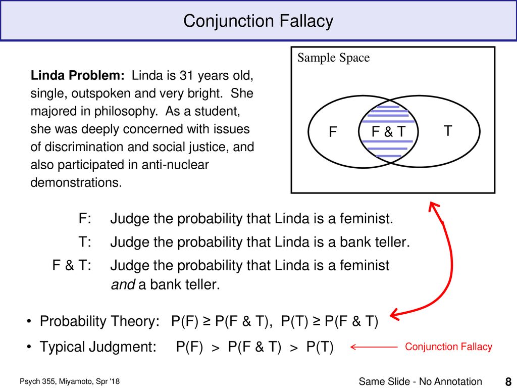 1st Representativeness Heuristic And Conjunction Errors 2nd Risk Attitude And Framing Effects Psychology 355 Ppt Download
