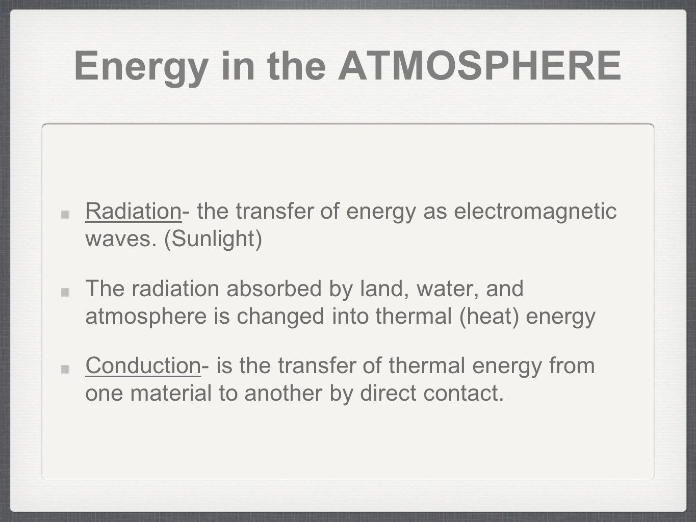 Energy in the ATMOSPHERE