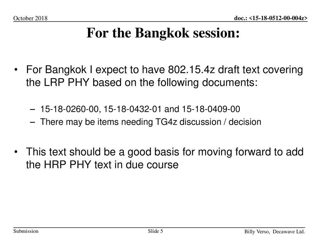 For the Bangkok session: