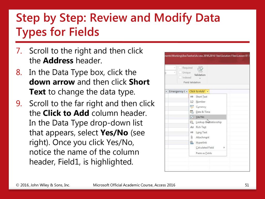 Step by Step: Review and Modify Data Types for Fields