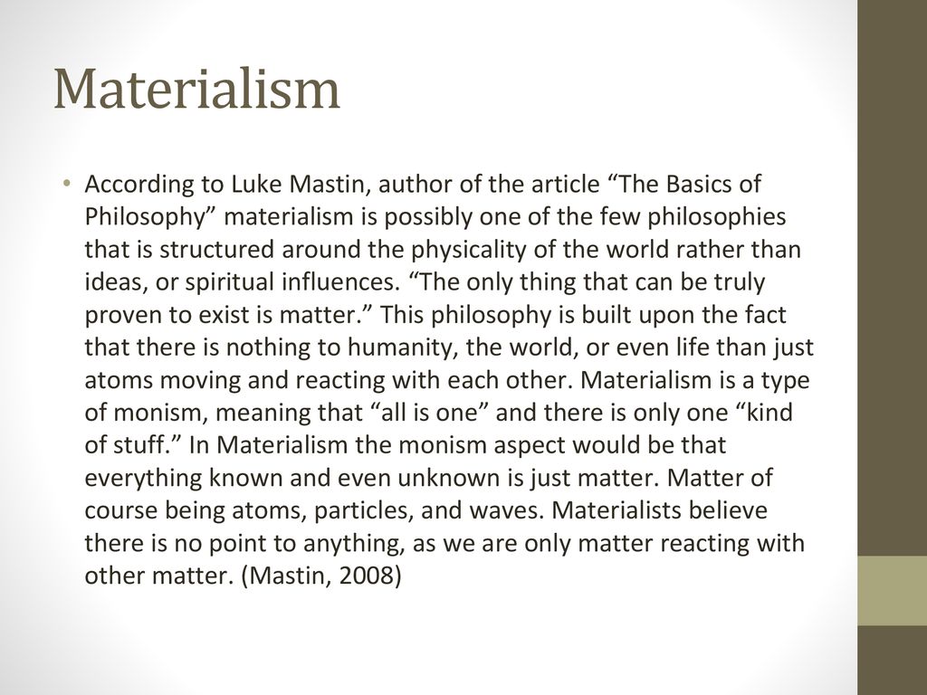 The Materialists And Existentialists - Ppt Download