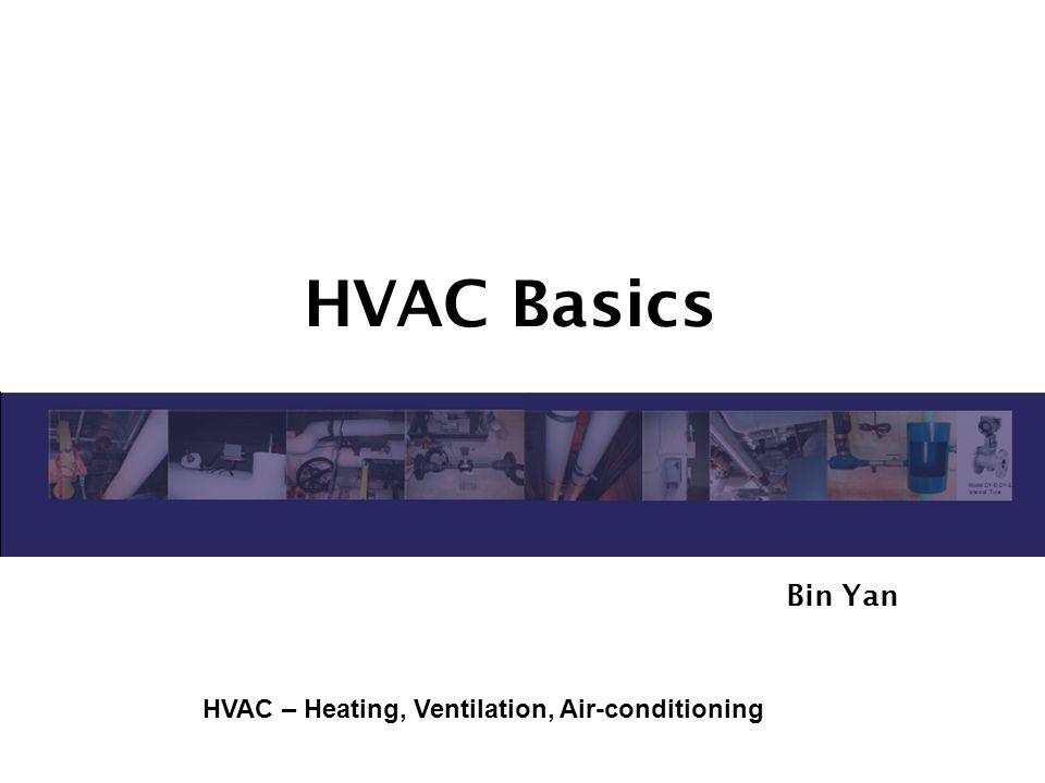 HVAC Basics Bin Yan HVAC – Heating, Ventilation, Air-conditioning