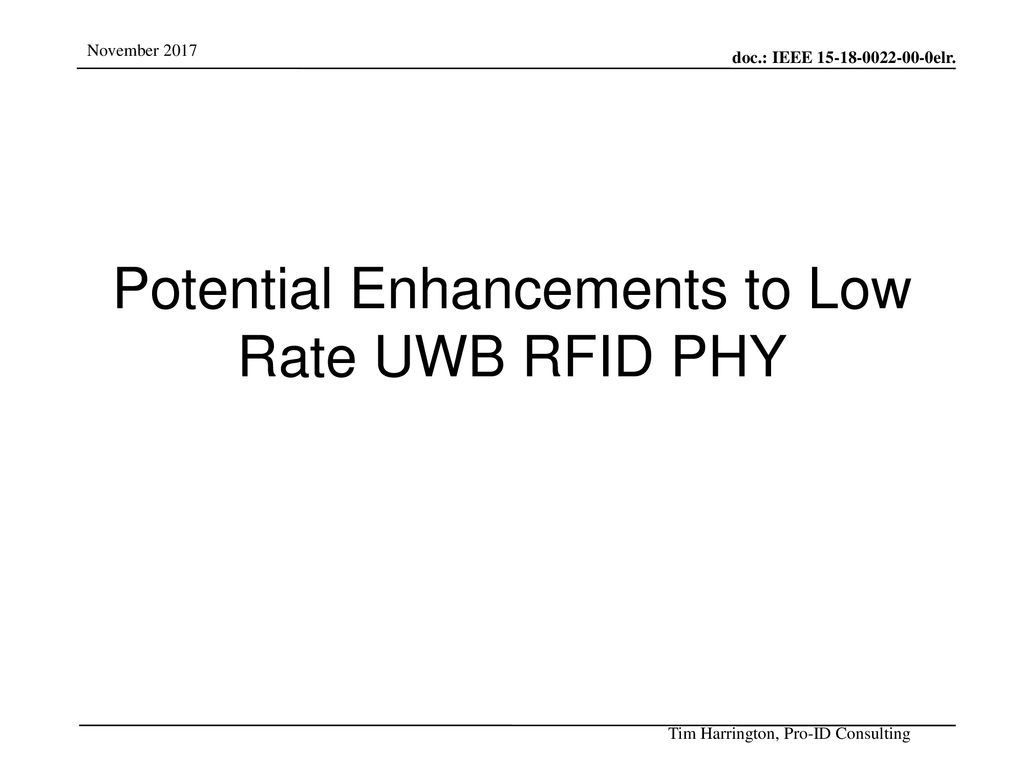 Potential Enhancements to Low Rate UWB RFID PHY