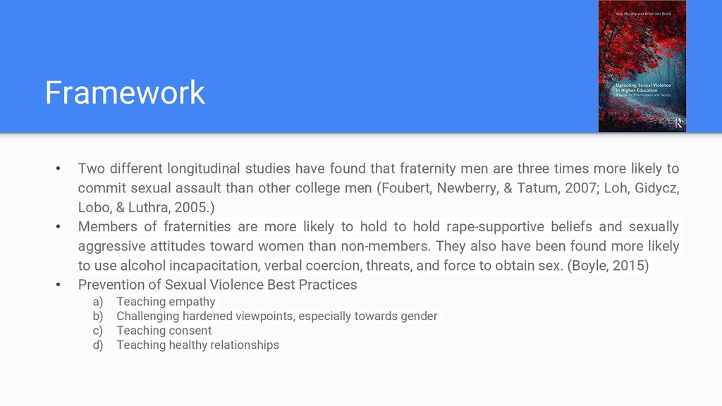 Reframing the Conversation: Fraternity Men and Sexual Violence - ppt ...